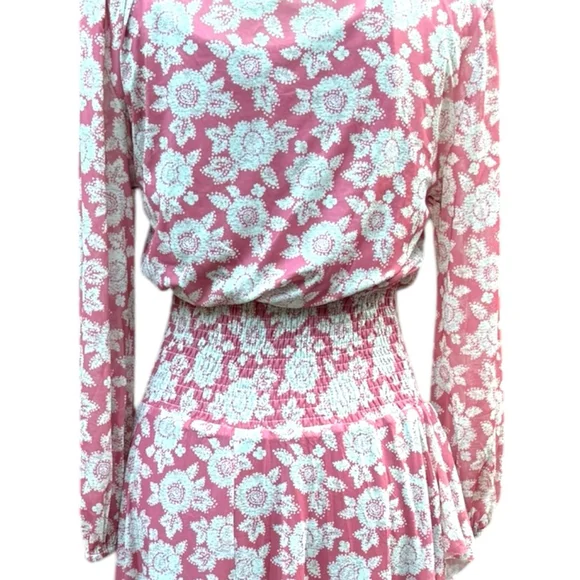 Mia Joy Joyfolie Pink Floral High-Low Dress M Romantic Boho Cottagecore - Picture 8 of 14